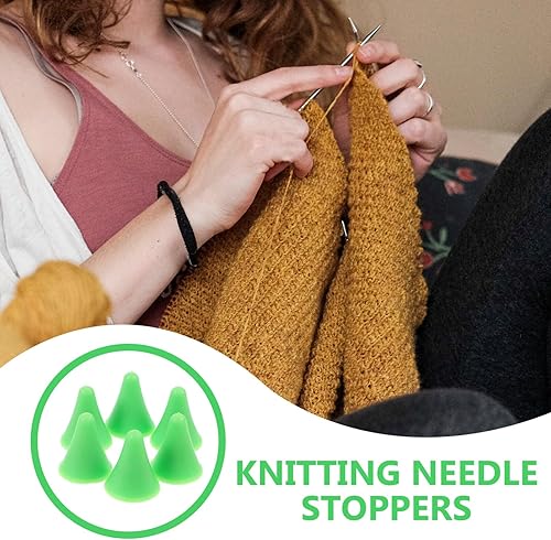 Miniatura 3 de EXCEART 20 protectores de punta de tapón para tejer ganchillo costura DIY antideslizante goma