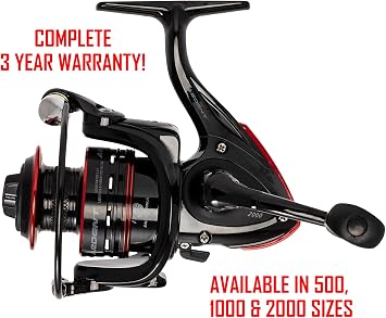 Ardent Finesse 2000 Spinning Fishing Reel and Rod Combo / 6.0:1 Fast Gear Ratio / 4+1 Ball Bearing Design / 2 Piece Lightweight Graphite Rod/Stainless Steel Line Guides/Multi-Stack Drag System