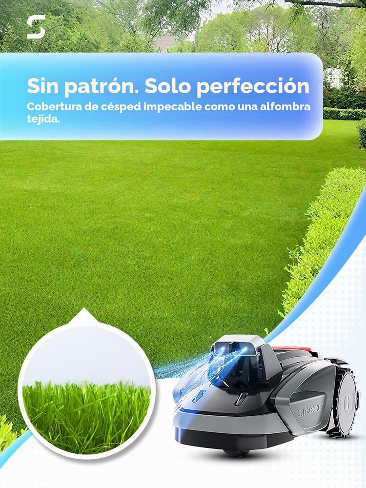 SUNSEEKER V3 - Cortacésped Robot inalámbrico de 0.15 Acre/6.400 pies Cuadrados, cortadora de césped automática Vision AI, cortadora de césped con un Solo Clic, prevención Inteligente de obstáculos,