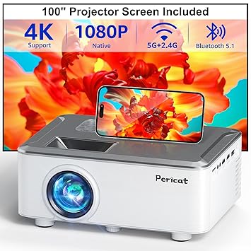 5G WiFi Bluetooth Projector with 100