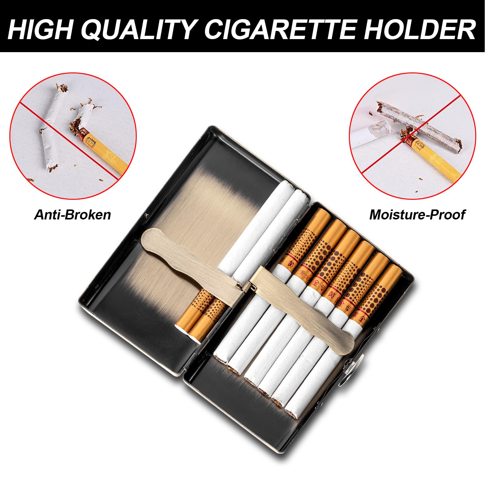 Amazon.com: Cigarette Case for Women and Men - Lightweight and Portable Cigarette  Box and Holds 12 100mm Cigarettes/Bank Cards