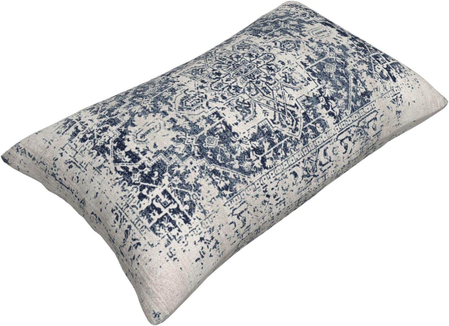 BETGINY Boho Pillow Covers 12x20, Blue and White Ethnic Design Outdoor Decorative Throw Pillows for Couch, Carpet Pattern Decor Cushion Cover 2 Pcs Farmhouse Linen Pillowcase for Bed Car Safa image 5
