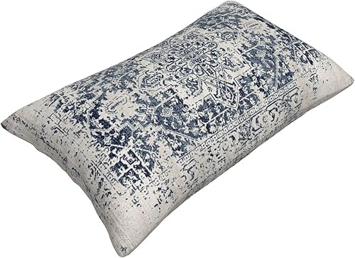 Miniatura 5 de BETGINY Fundas de almohada boho 12x20, almohadas decorativas al aire libre de diseño étnico azul y blanco para sofá, funda de cojín de patrón de