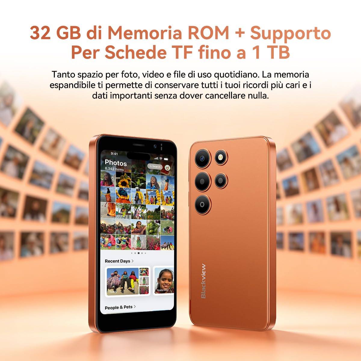 Blackview Wave 2C Smartphone Offerta Android 16, 12GB+32GB/1TB TF Cellulari Octa-Core, 5.0", 4G Dual SIM Telefono Cellulare Offerta, WiFi 5G/3.5mm/ Face ID/3 Slot Eer Carte/3 Anni di Garanzia