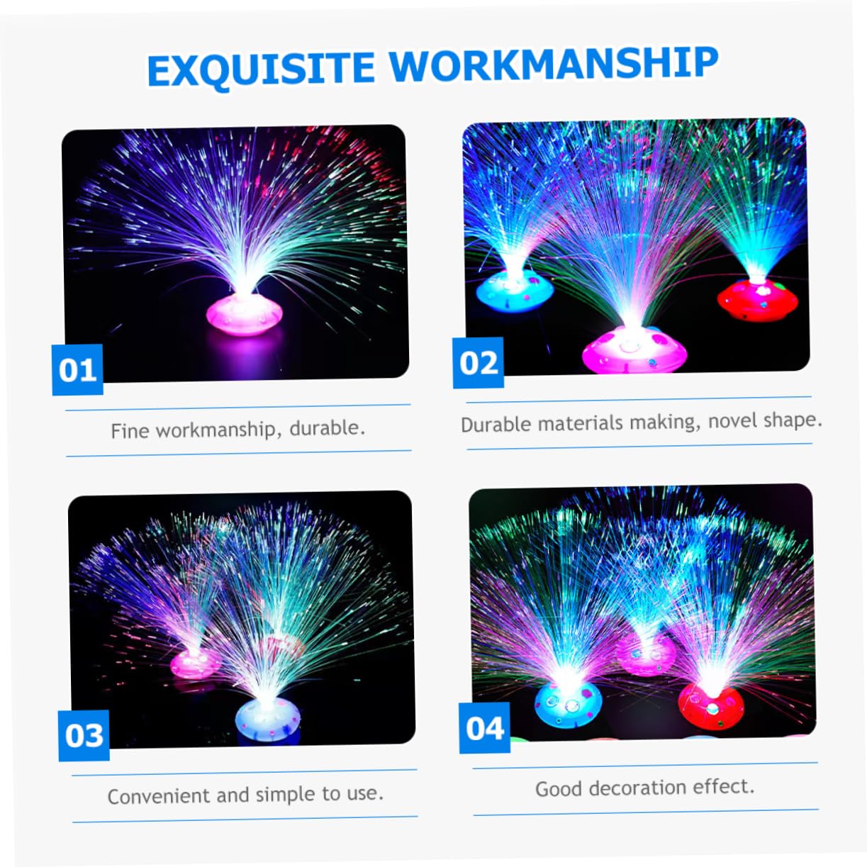 HOMSFOU 12pcs Fiber Optic Lights Battery-Powered Changing Led Lights for Optic Warm Atmosphere