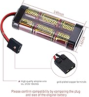 Vista 4 de melasta Cargador de batería de coche RC de 7.2V 9.6V 8.4V + 7.2V 1600mAh 6 celdas 2/3A Flat NiMH Batería Compatible con Tracxas 1/16 RC Cars