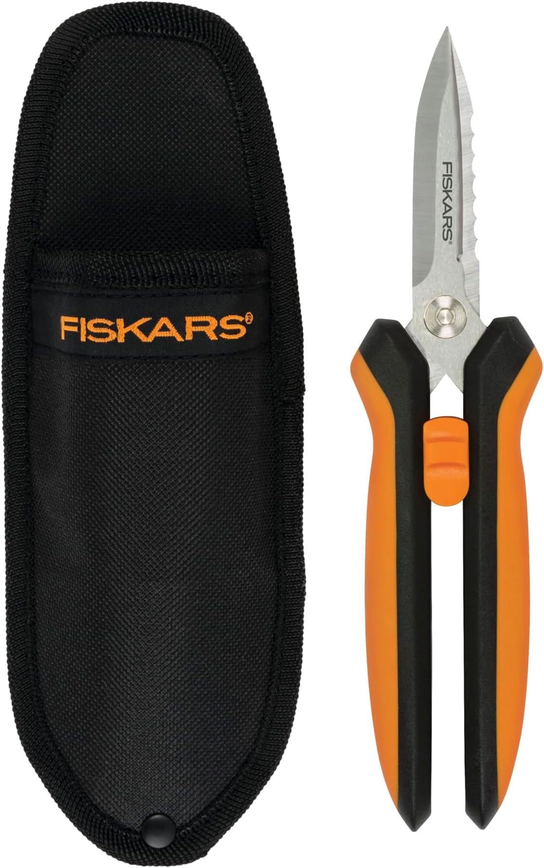 Fiskars 99216935J Pruning Softouch MicroTip Snip, NonCoated Blades, Gray Hand