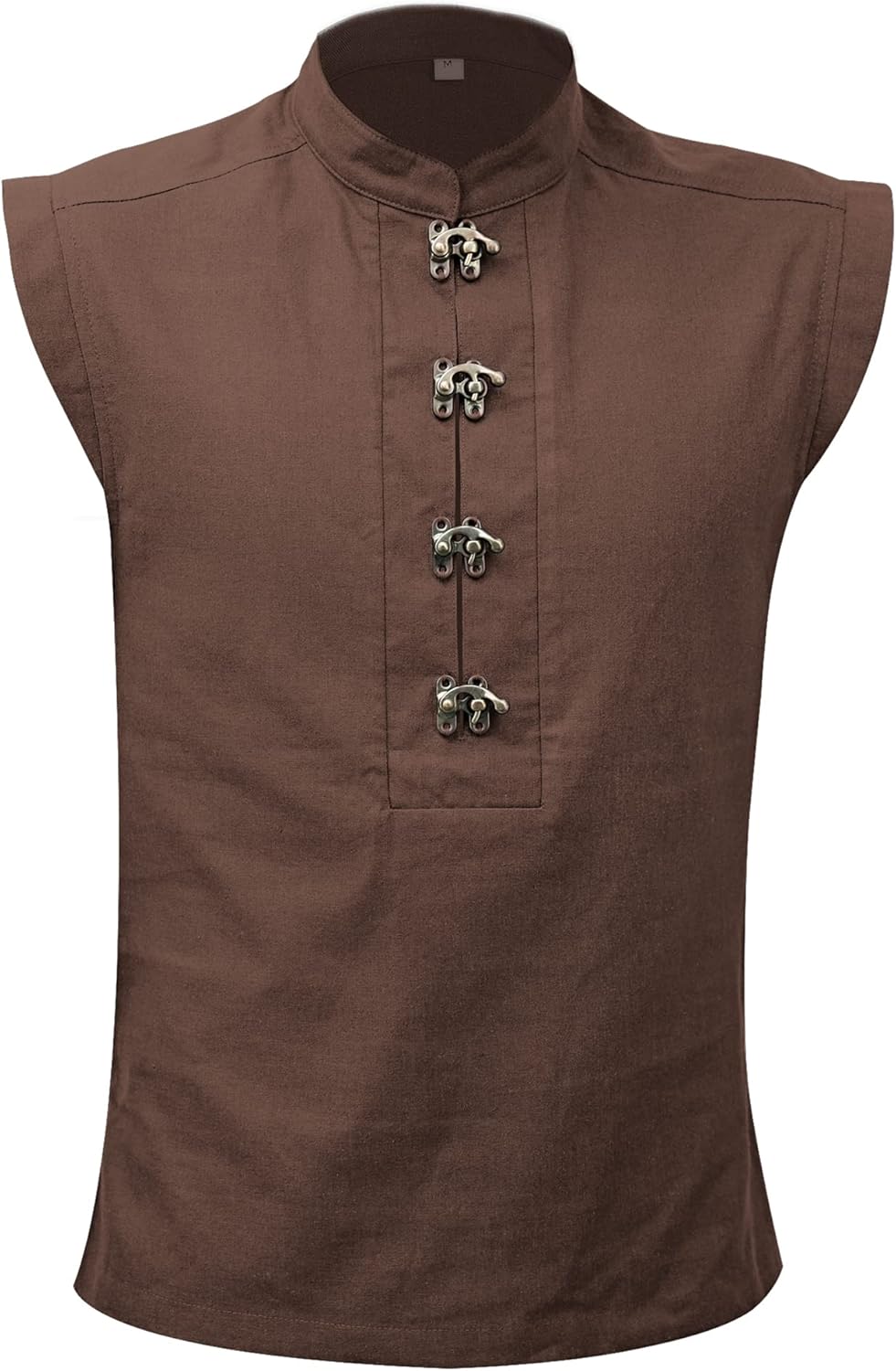 Renaissance Sleeveless Shirt Medieval Vest Surcoat Pirate Halloween Costume Mens Vintage Top? Medium Brown