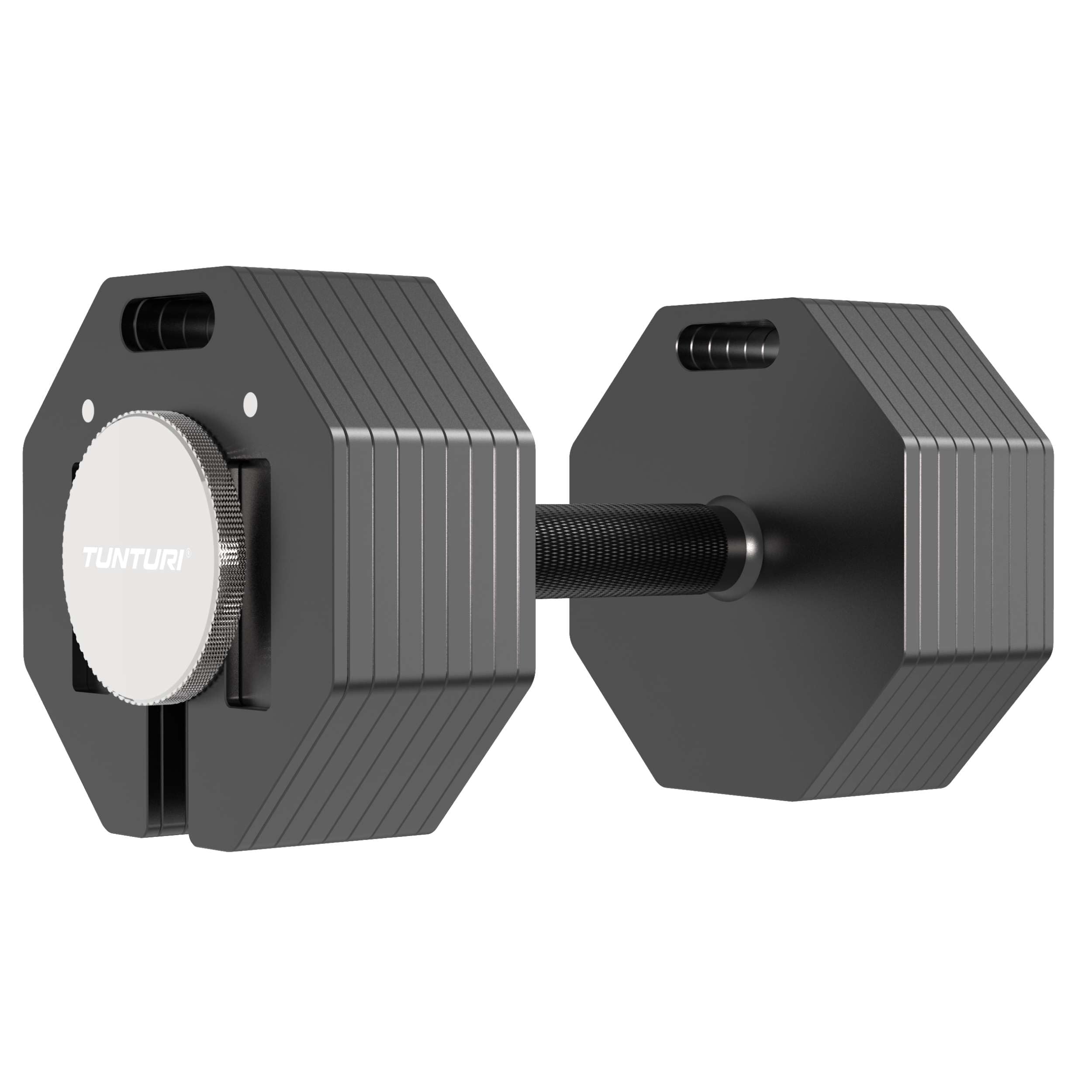 Tunturi Rapid - Mancuernas ajustables - Juego individual de 36 kg - Ajustable de 4 a 36 kg - 17 mancuernas en 1 - Juego de pesas para el hogar