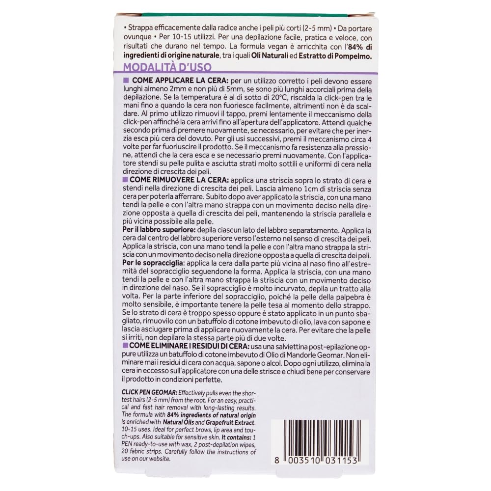 GEOMAR Click-Pen wosk do twarzy z naturalnymi olejkami i ekstraktem z grejpfruta, 95% naturalnego pochodzenia, wyprodukowano we Włoszech, 1 x 3,6 ml