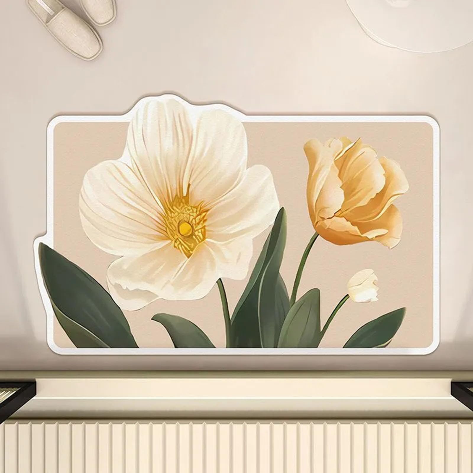 Tapis de douche ultra absorbant et fin en terre de diatomées