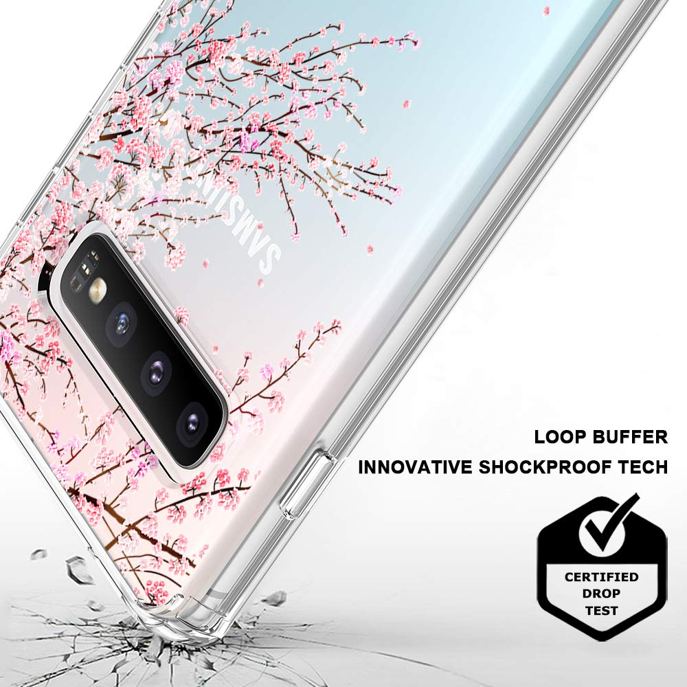 Mosnovo Galaxy S10 Case Cherry Blossom Floral Flower Printed Clear