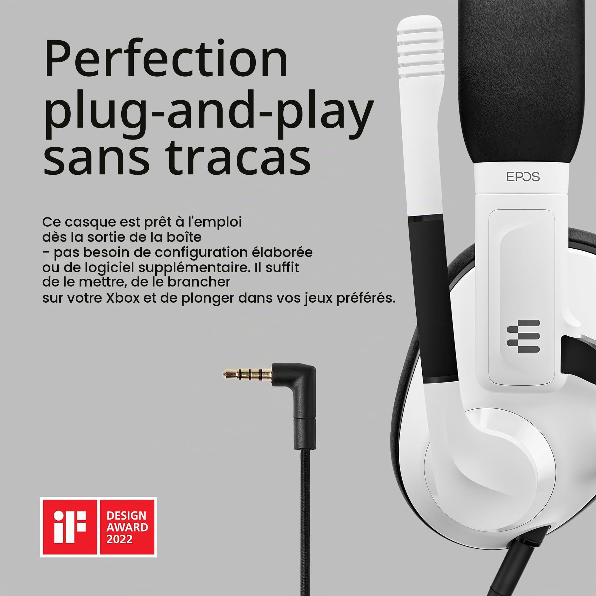 EPOS H3 Xbox Edition Filaire Casque Gaming | Casque Gamer Acoustique Fermée | Conçu pour Xbox Comprend des câbles pour PC, Mac, PS5™, PS4™ et Nintendo™ Switch