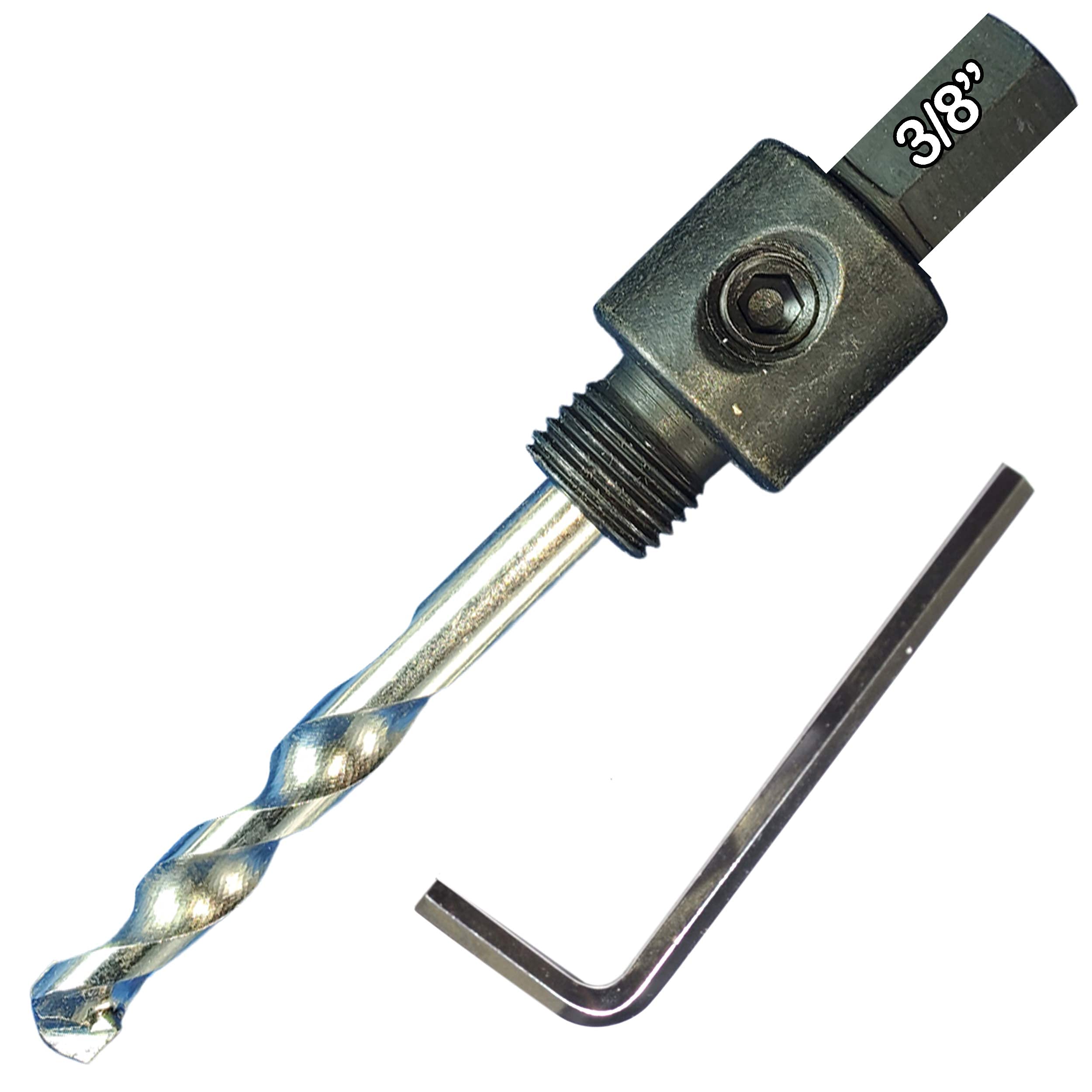 Hole Saw Arbor For Hole Saw 5/8" 16mm Dia. Upto And Inc 1 1/8 29mm TCT Pilot Drill For Concrete No Point Using Mandrel And Tungsten Carbide Holesaw For Brick With No Drill For Masonry 3/8 9.5mm Hex — image 1