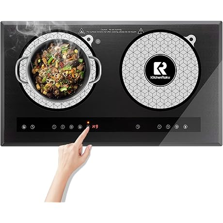 2 Pcs Lazy K Induction Cooktop Mat, Round Stove Top Cover Induction...