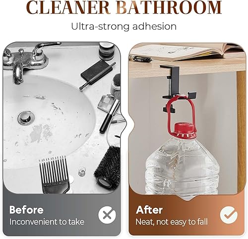 Vista 2 de Gancho para bolso de mesa, 2025 Nuevo soporte para auriculares plegable y que ahorra espacio, ganchos de escritorio multifuncionales con diseño Negro