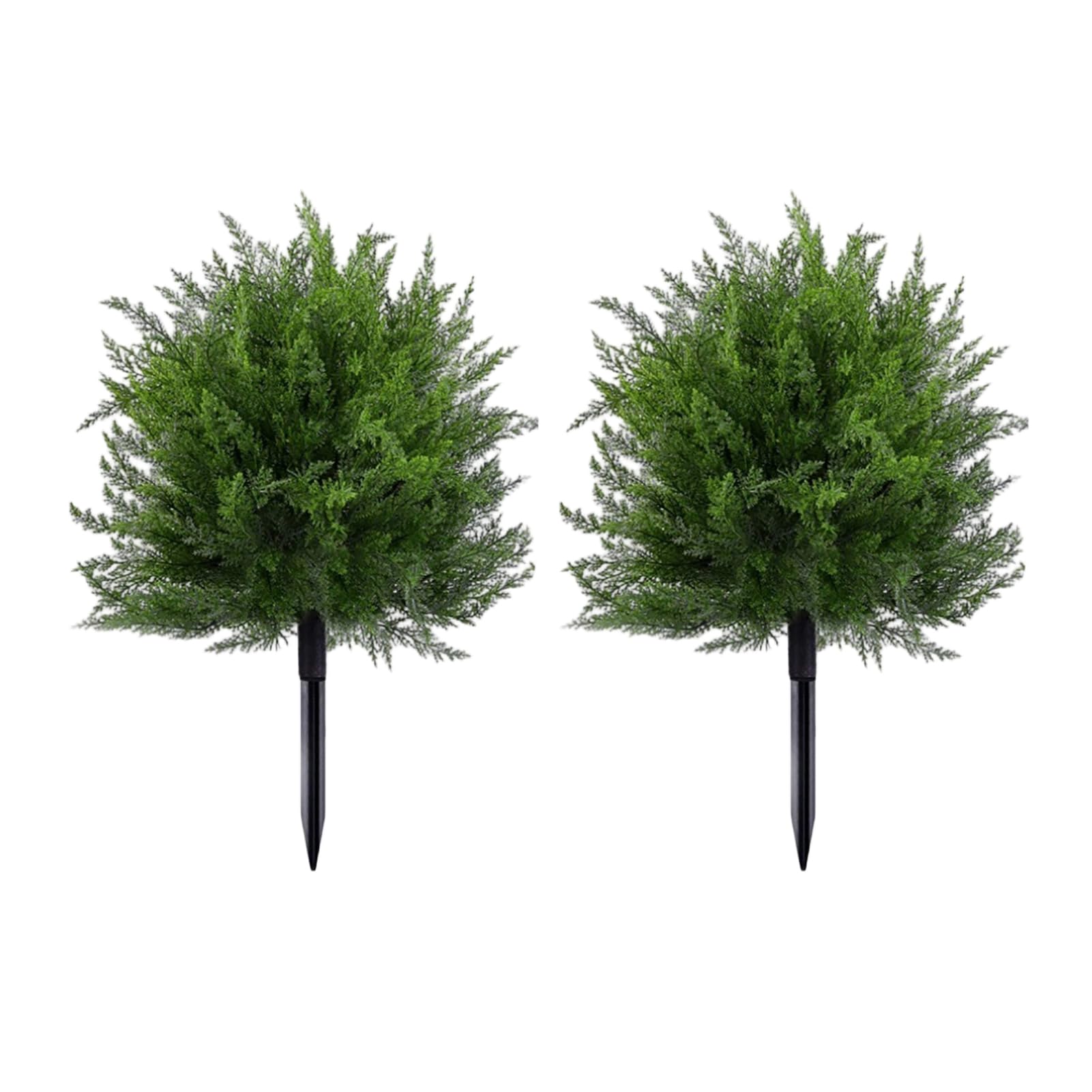 sugerou Artificial Topiary Bushes for Outdoors with Spike UV Resistant Faux Cypress Plants Fake Evergreen Shrubs Bushes for Front Porch Garden Backyard Outdoor Indoor Decor 2pcs