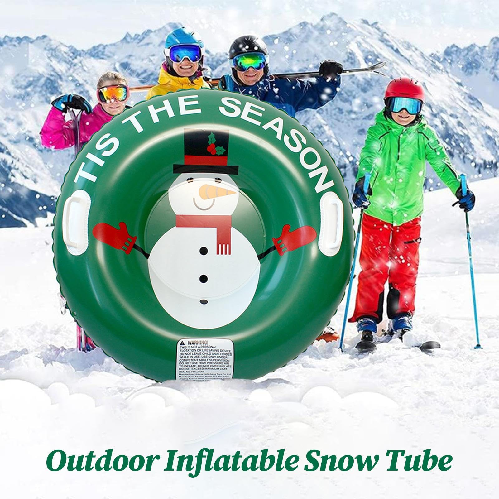 Tubos De Nieve Inflables para Niños, Trineo Inflable Grueso De 80 Cm con Asas, Juguetes De Invierno