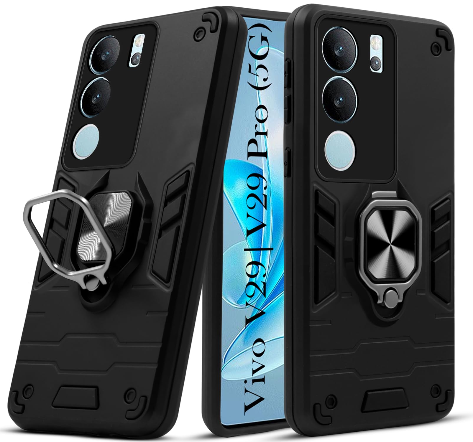 Jkobi Back Cover Case for Vivo V29 | Vivo V29 Pro 5G (Shockproof Polycarbonate Dual Layer Hybrid Armor | Robust Black) (B0CJVJ8HB9) Amazon Price History, Amazon Price Tracker