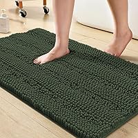 Vista 140 de Turquoize Alfombras de Baño Chenille Peludas Alfombra de Baño Antideslizante Gruesas Alfombras de Baño Peludas para Baño Chenille Juego de Alfombra