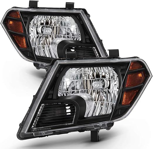 ACANII - For 2009-2020 Nissan Frontier Truck Black Housing Headlights Headlamps Assembly Replacement Driver & Passenger