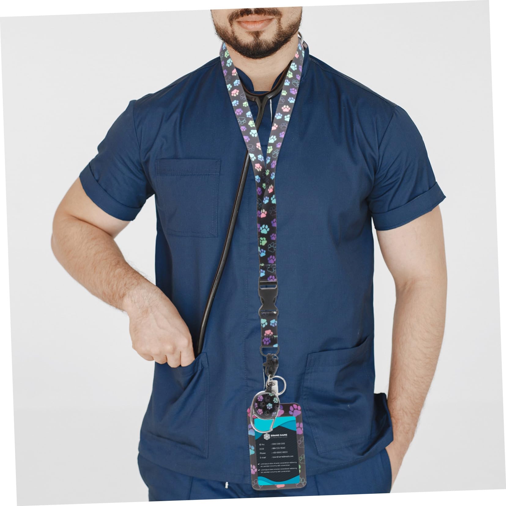 STOBOK 3pezzi Con Lanyard Portadocumenti Resistente Con Per Id Badge Insegnanti Studenti e Professionisti