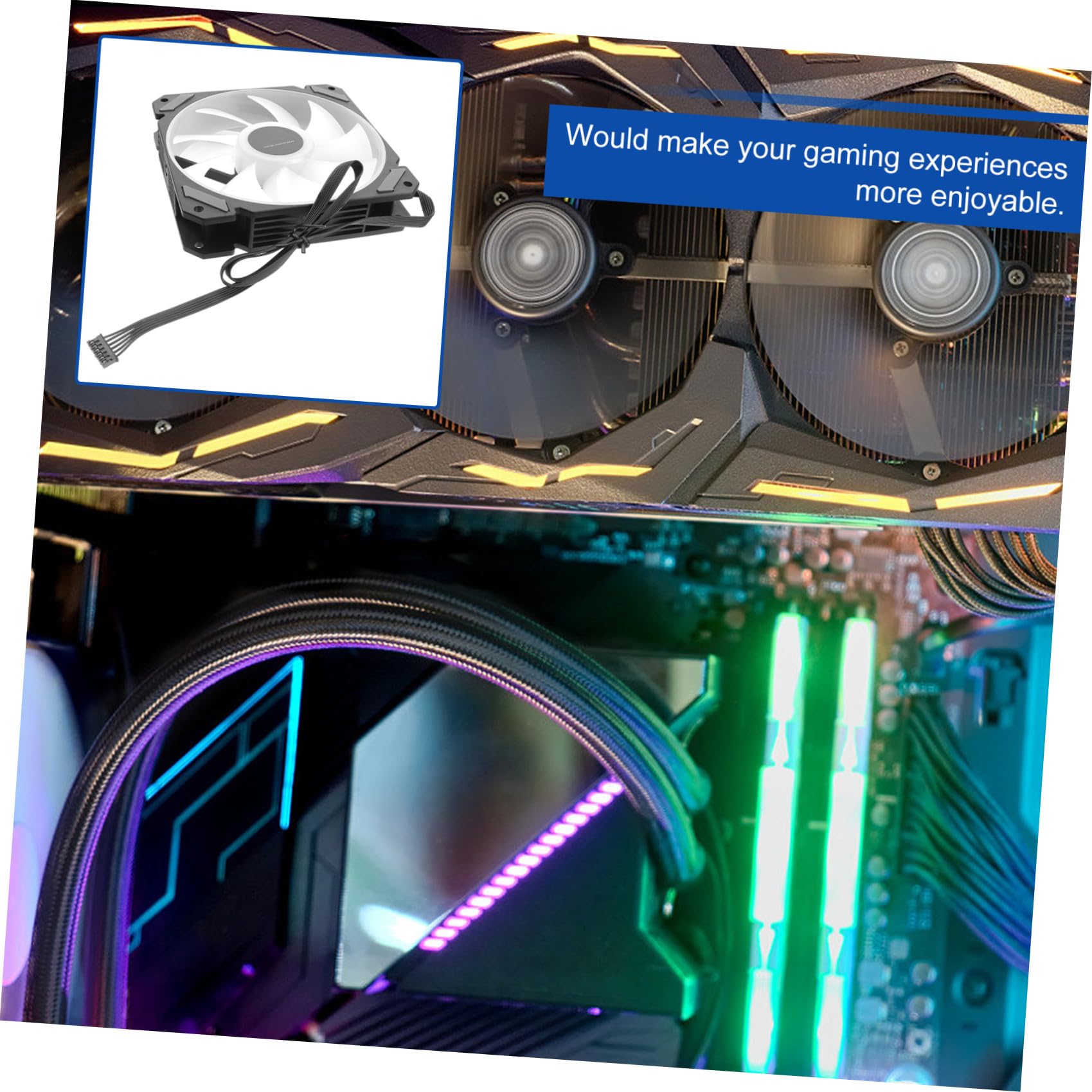 Ventilador en Fiesta Verano para Ordenador de 12cm LED Rgb de Refrigeración con Sistema de Refrigeración y Plástico, Adecuado para Gaming