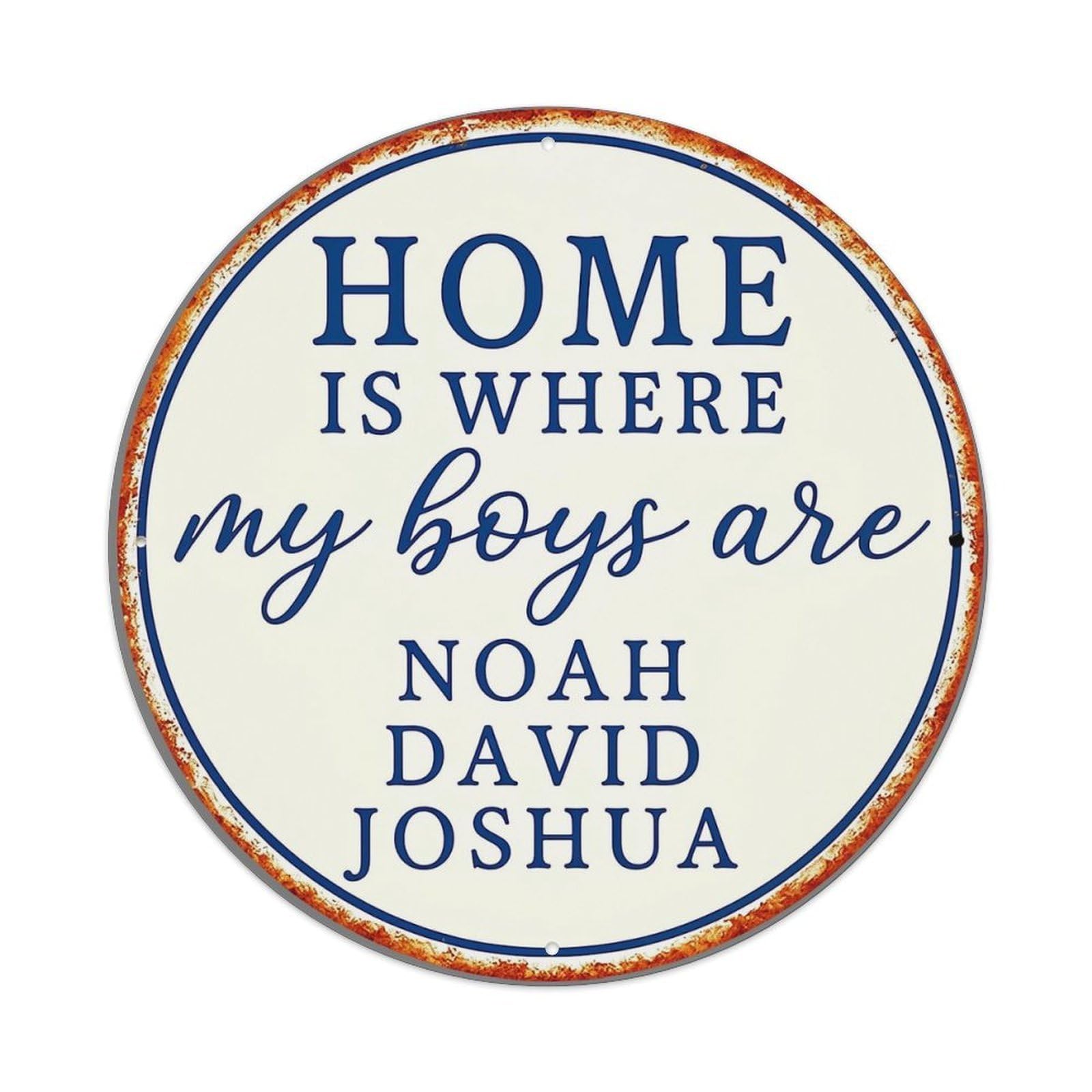 Jdyansheng Boys Vintage Home Is Where My Are Tin Sign Metal Poster Metal Signs For Home Man Cave Bar Cafe Kitchen Laundry Room Wall Decorations 8X8 Inches