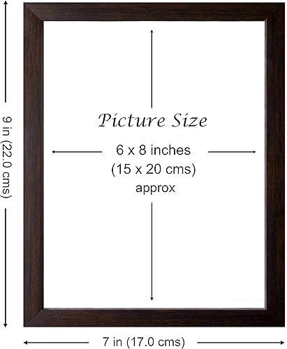 Miniatura 2 de Art n Store Shirdi Sai Baba Sentado en un trono bajo el parasol HD impreso Religioso y Decoración Imagen con marco marrón liso (7 x 9 pulgadas,