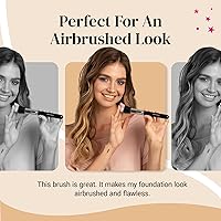 Vista 6 de Cepillo de punteado de fibra Duo de Keshima - Cepillo de punteado premium, mejor cepillo de base líquida, cepillo de mezcla, cepillo facial