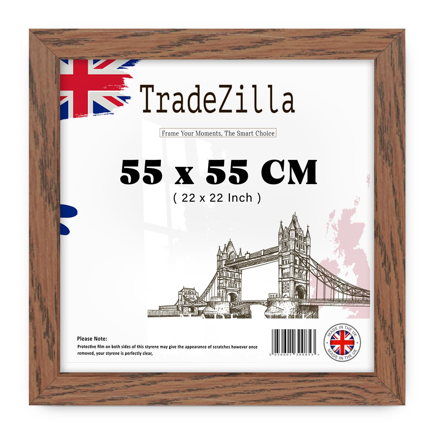 TradeZilla | Dark Oak (55 x 55 CM) Wall Art,Print, Retro 550 x 550 mm Decor for Home & Office, Perfect for Bedroom & Living Room Décor 22X22 Inch [ Dark Oak ] — image 1