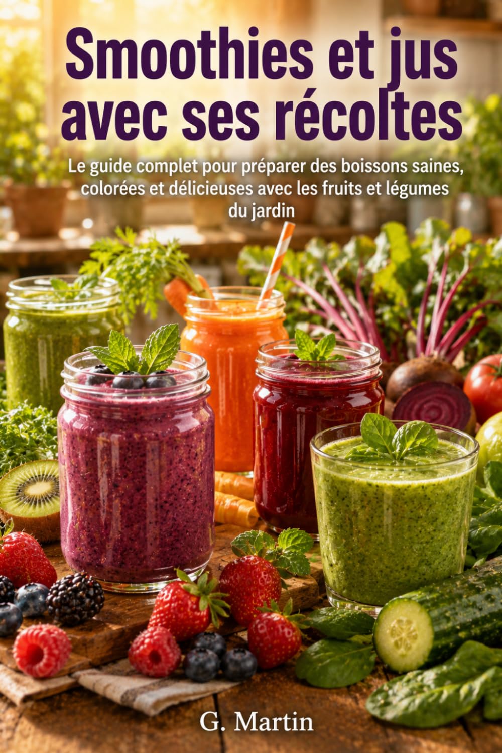 Recettes de Smoothies et jus avec ses récoltes: Le guide complet pour préparer des boissons saines, colorées et délicieuses avec les fruits et légumes du jardin (Jardinage Facile)