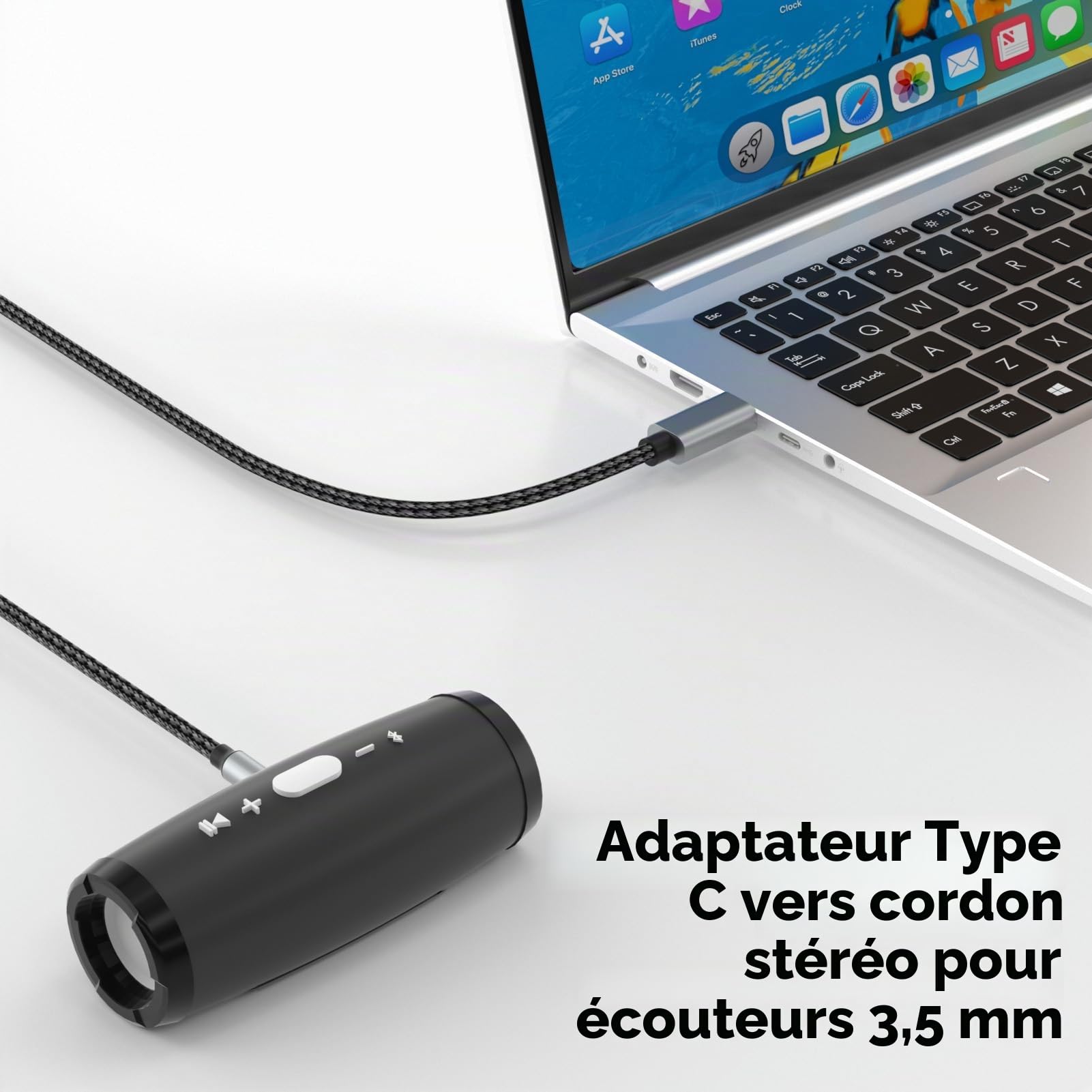 Câble USB C vers Jack 1.5M,USB C vers Auxiliaire Prise Jack 3,5mm,Adaptateur USBC Jack 3.5mm Compatible avec iPhone 17 Air Pro Max/16/15,Samsung Galaxy,S25/S24/S23 Ultra,iPad,Huawei P40/Mate40