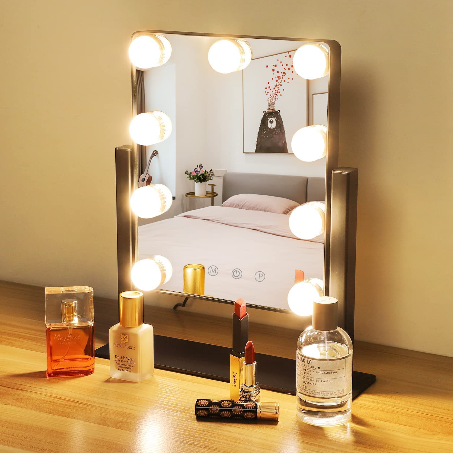 Depuley Hollywood Make-upspiegel met verlichting, 12 leds