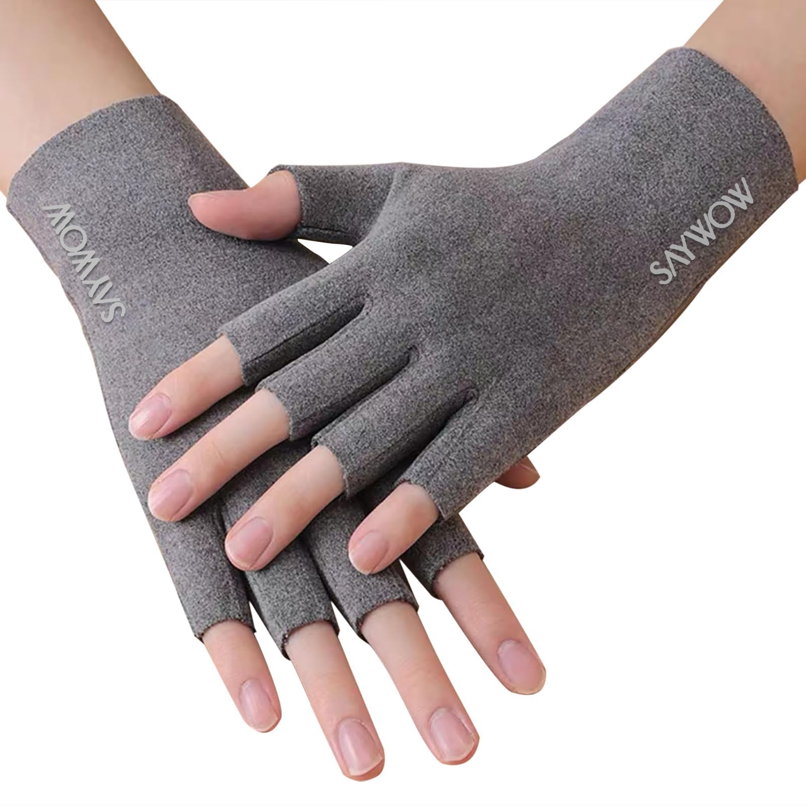 Sibba 4 Paia Guanti Senza Dita Invernali Da Donna, Scalda Polsi Con Foro Pollice, Maglia Lunga Per Ufficio E Computer, Colori Grigio E Nero