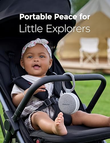 Miniatura 2 de Momcozy Máquina de sonido portátil con luz nocturna, máquina de sonido de ruido blanco para bebé, 20 sonidos relajantes, terapia de sonido, energía