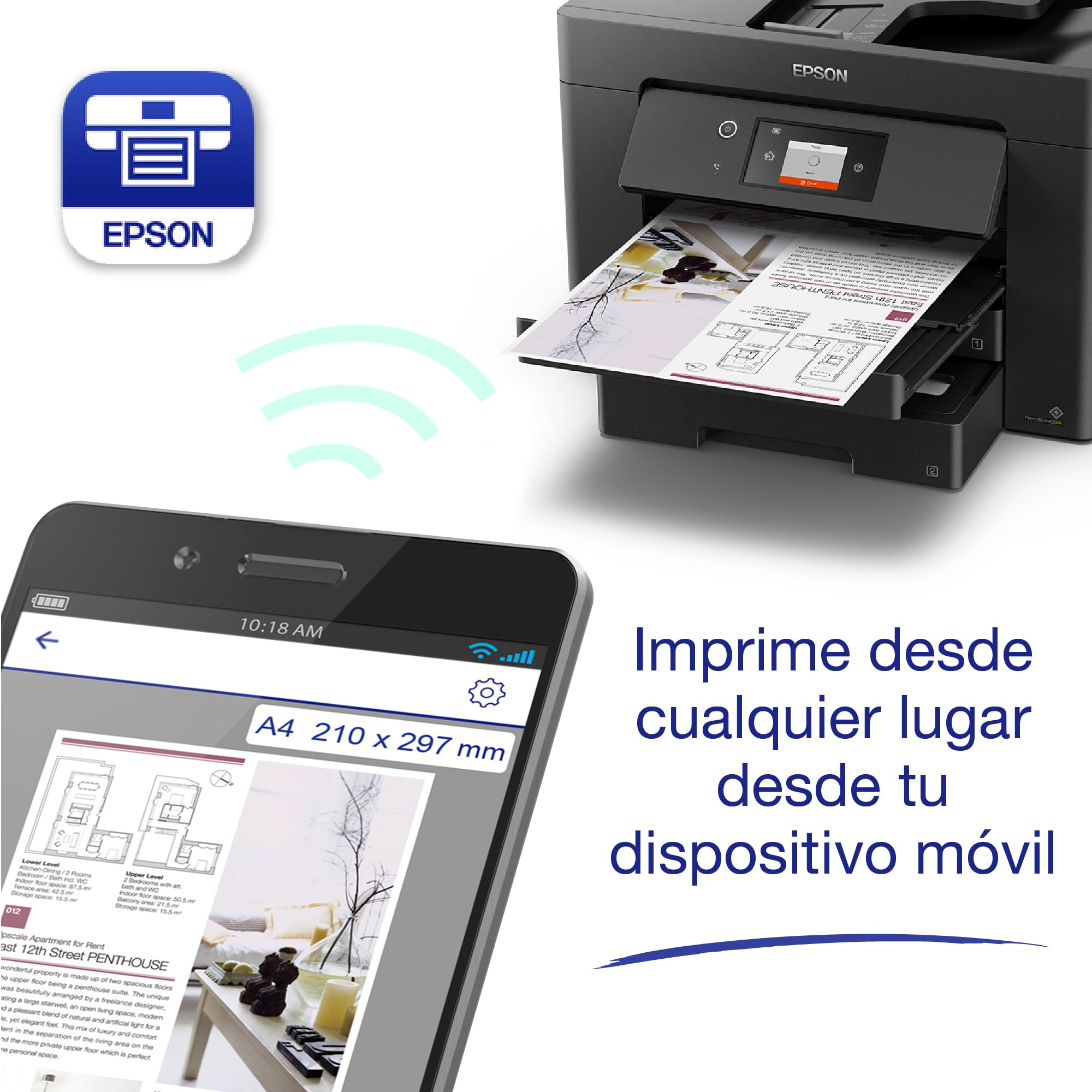 Epson Impresora de inyección de Tinta multifunción Workforce WF-7830DTWF A3 con conectividad inalámbrica y 3 Meses Gratis de suscripción de Tinta ReadyPrint*