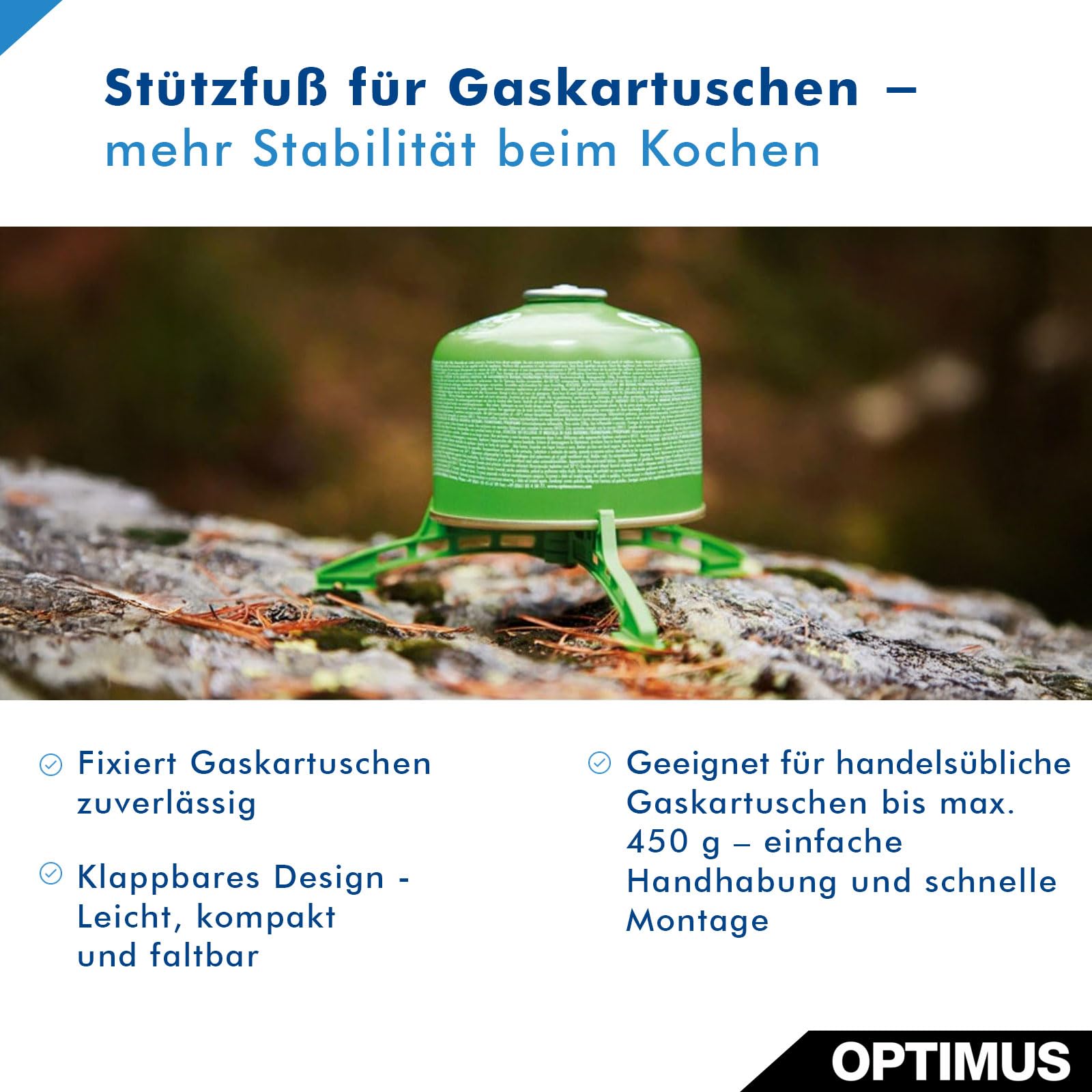 Optimus 8018910 Stützfuß Standfuß, Grün