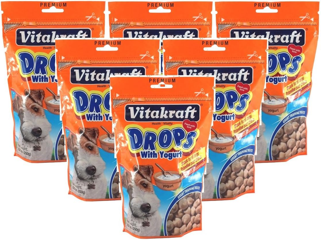 Vitakraft6 Pack of Drops with Yogurt Dog Treat Snacks, 8.8 Ounces Per Pack