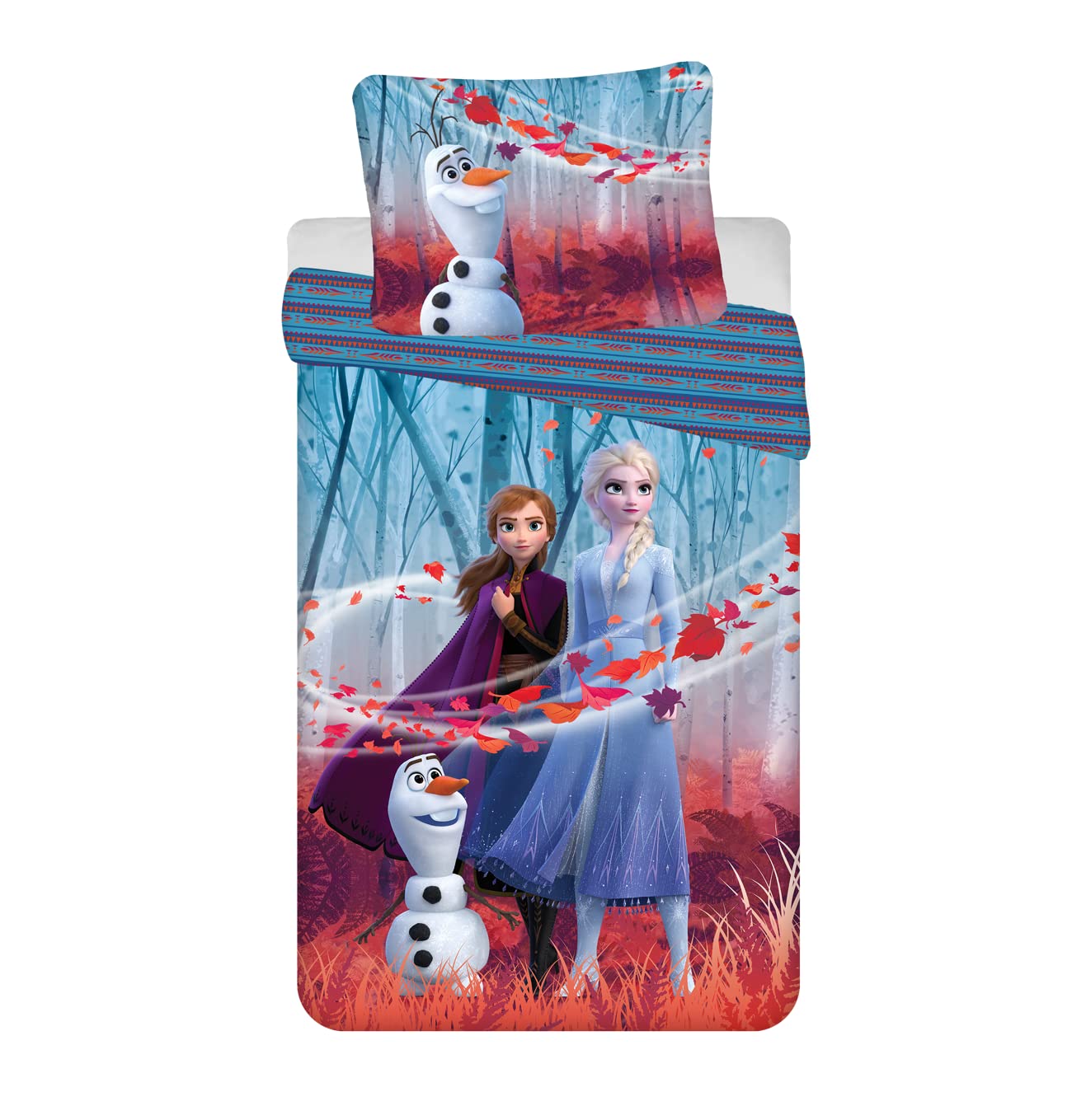 Jerry Fabrics Frozen Children's Bed Linen Set with Elsa and Anna, Duvet Cover 140 x 200 cm and Pillowcase 70 x 90 cm, Cotton