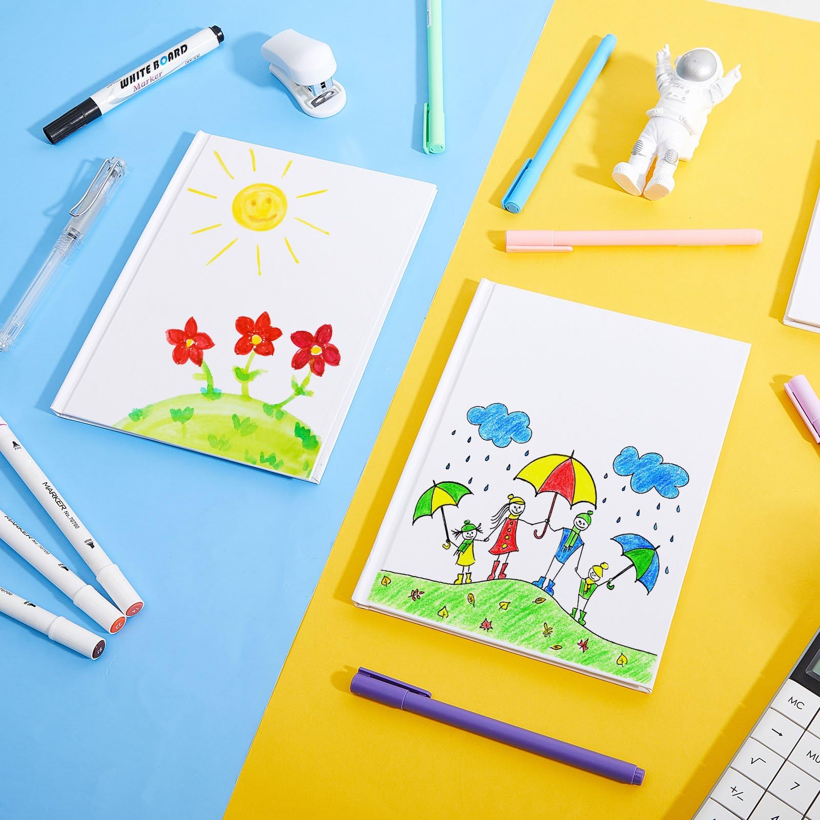 SATINIOR 20 libri vuoti con copertina rigida per bambini per scrivere storie, 15 x 20 cm, copertina rigida per libri da disegno, diario vuoto, 20 fogli di libri vuoti per studenti, bianco