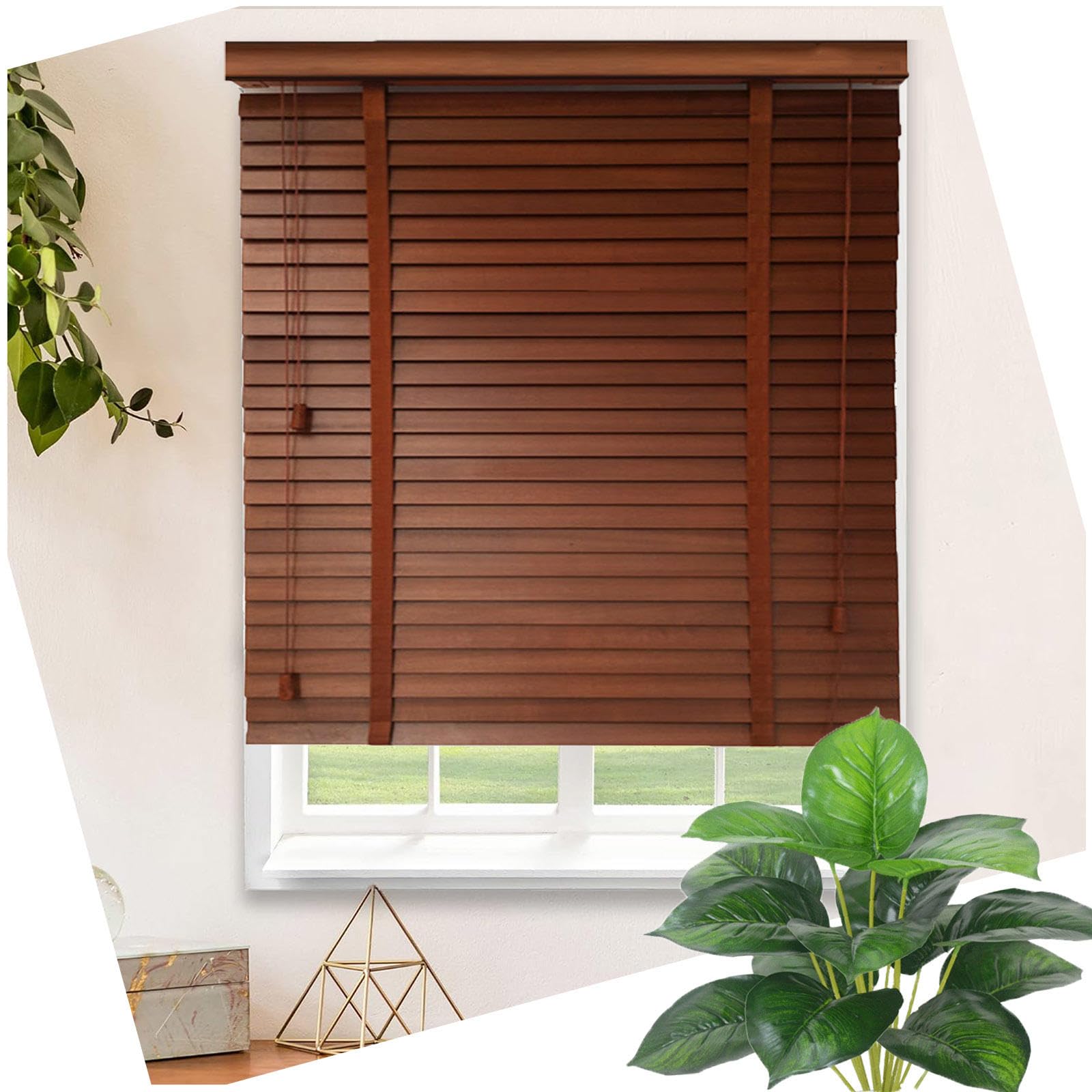 Store Vénitien, Stores Vénitiens Marron En Bois, Stores Vénitiens Occultants, Stores Horizontaux à Lamelles De 50 Mm, Stores Vénitiens En Bois Massif Pour Fenêtres, Rideaux D'isolation Thermique, Vol