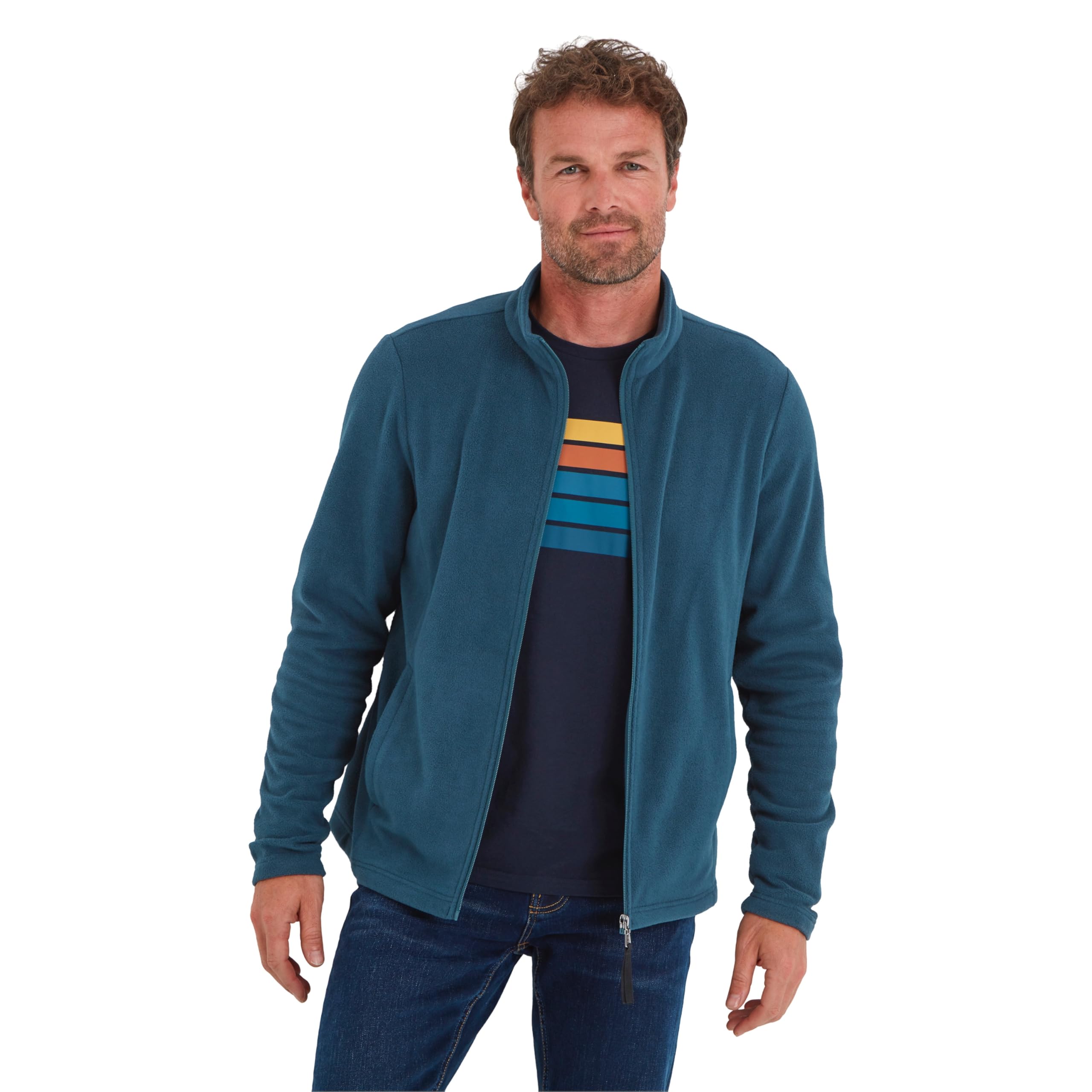 Tog24 Men's Petrol Green Revive Fleece Jacket. Fleece Made From 100% Recycled Polyester With Full-Zip. Fleece Jacket With 2 Lower Pockets, Lightweight & Warm, Anti-Pill Fabric 3XL