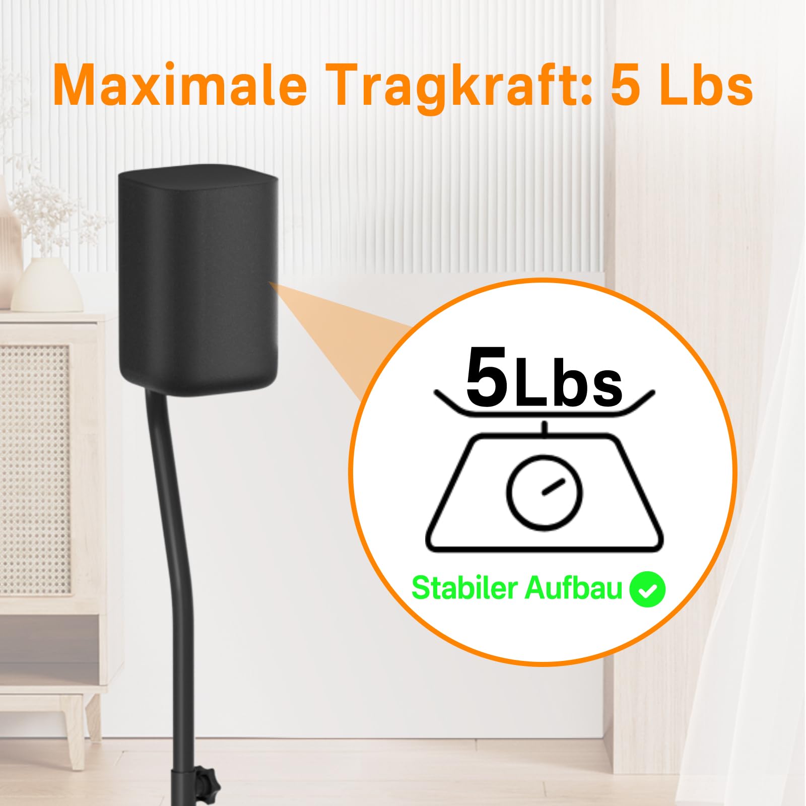 Universal-Surround-Lautsprecherständer Paar Höhe erweitern 33„ bis 42“ - Hintere Lautsprecherständer für LG, Vizio, Sony, Samsung Die meisten kleinen Satelliten-Surround-Sound-Lautsprecherständer