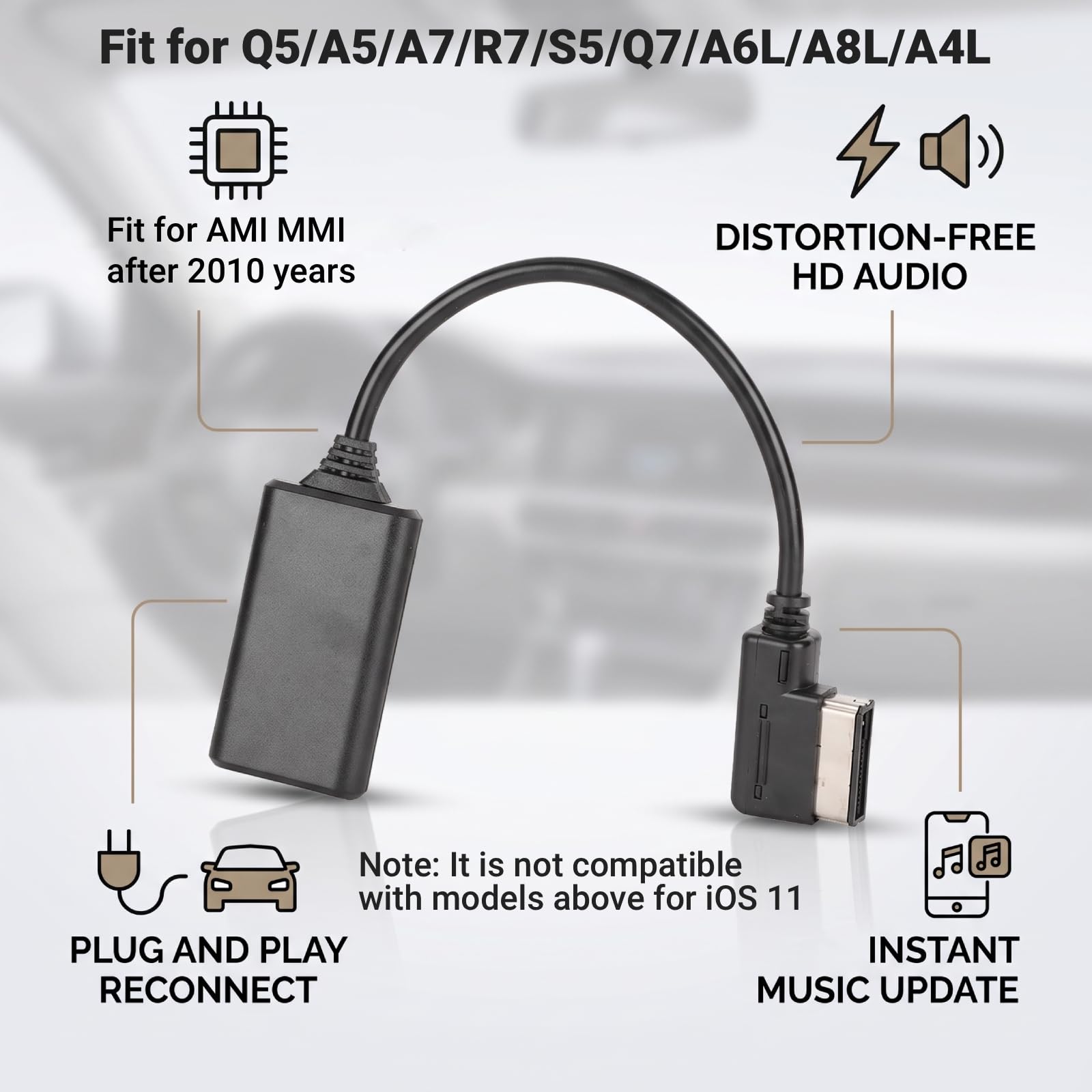 Amazon.com: Majatou AMI Bluetooths Audio Adapter for Aodi A4 A5 A6