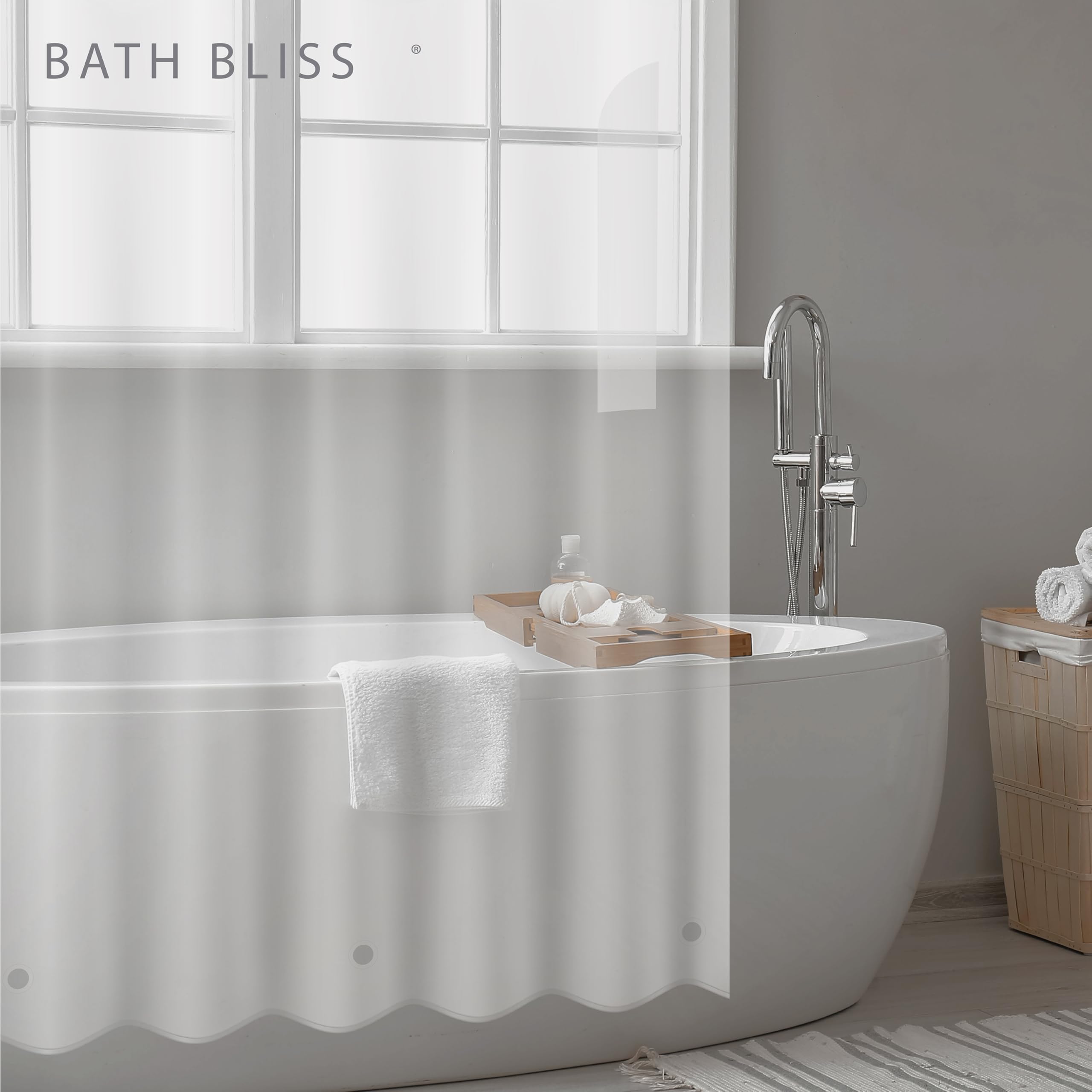 Amazon.co.jp: Bath Bliss シャワーライナー クリアフロスト 半