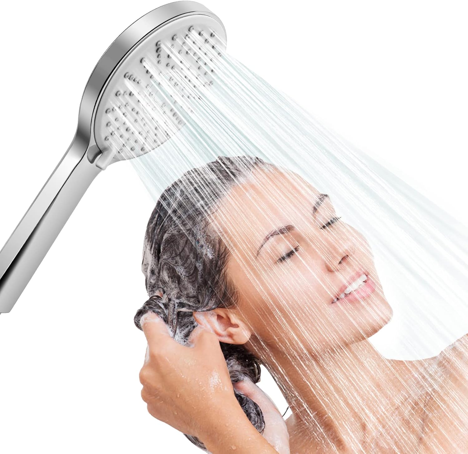 QYQRQF Handheld Shower Head, High Pressure Showerhead with 5 Spray Mode