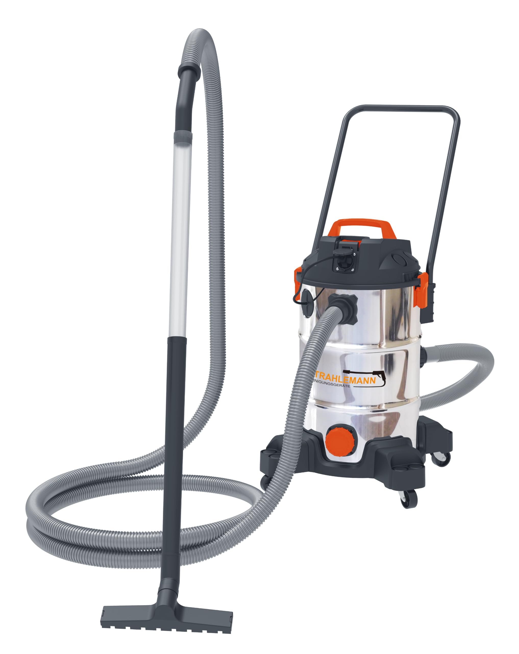 Strahlemann Aspirapolvere fango 1200 W, 35 l, aspirapolvere a secco/umido | Con pompa integrata per acque sporche per laghetti, piscine, cantine e officine