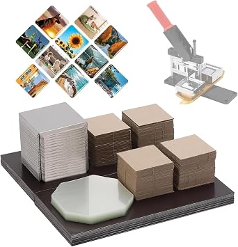 100Pcs Square Magnet Maker Machine Consumables, Cardboard Magnet Materials for 2.5x2.5inch63.5x63.5mm DIY Fridge Magnet Making