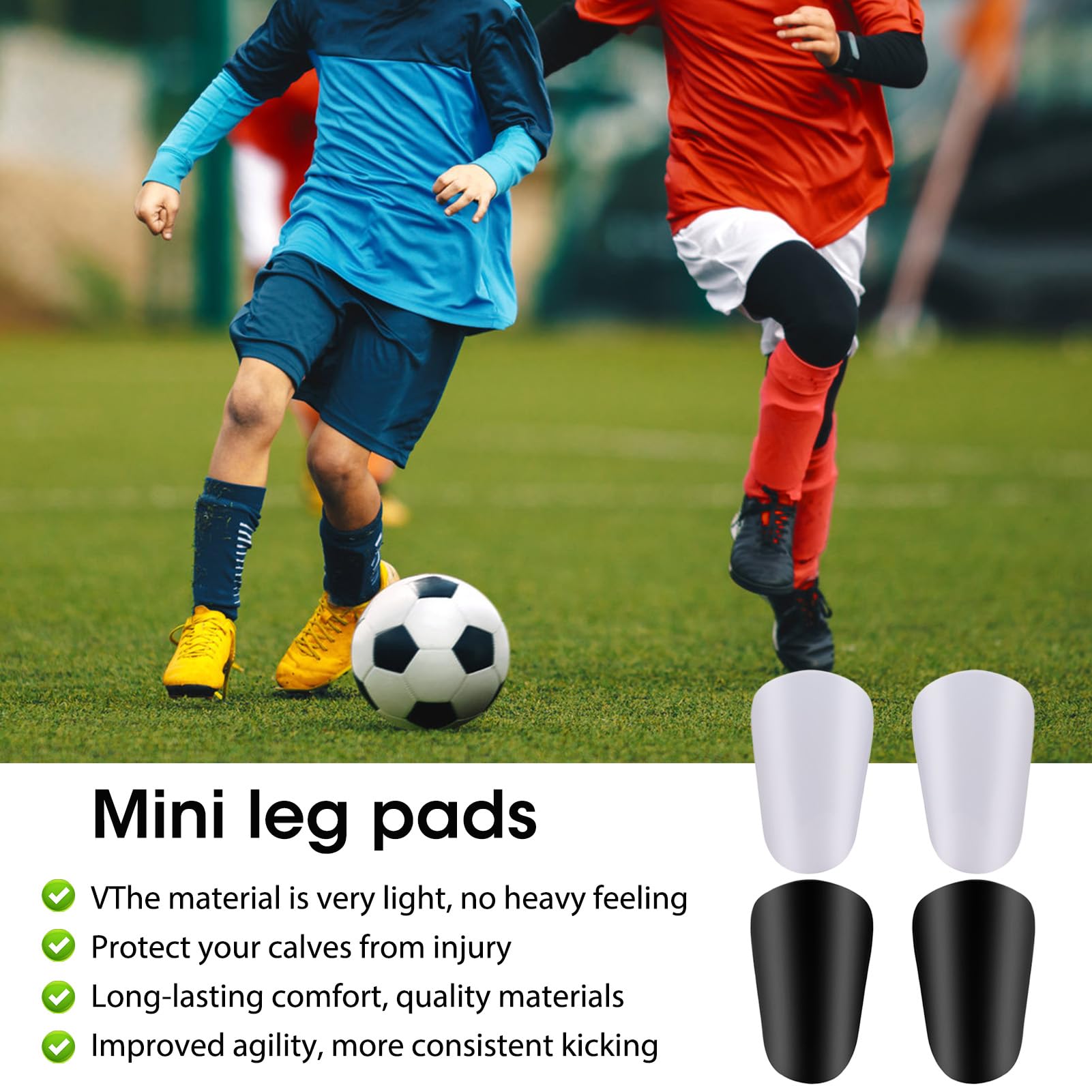 DWFEYOI Mini Schienbeinschoner 2er Set | 10x6cm Fußball Schutz Für Kinder & Erwachsene